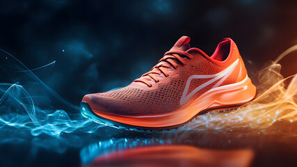 Ultra HD Running shoe dynamic display presentation running shoe presentation design performance shoe presentation gym shoe poster design running shoe banner