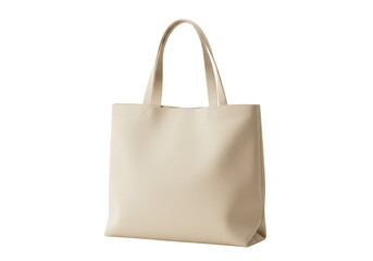 Isolated Beige Leather Tote Bag Fashion Accessory