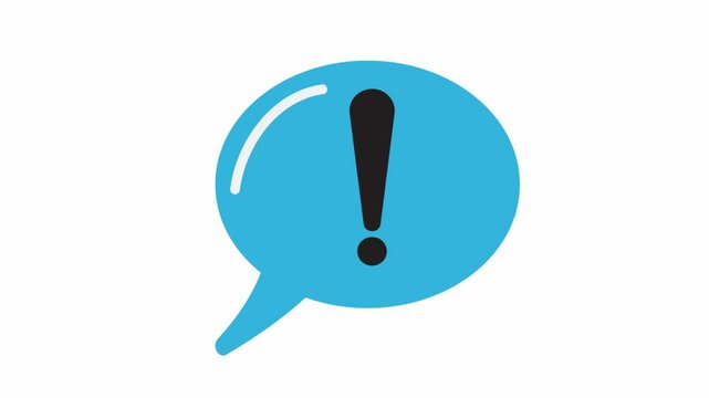 exclamation mark icon animation  illustration flat 