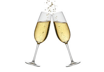Isolated Champagne Toast Celebration Sparkling Wine