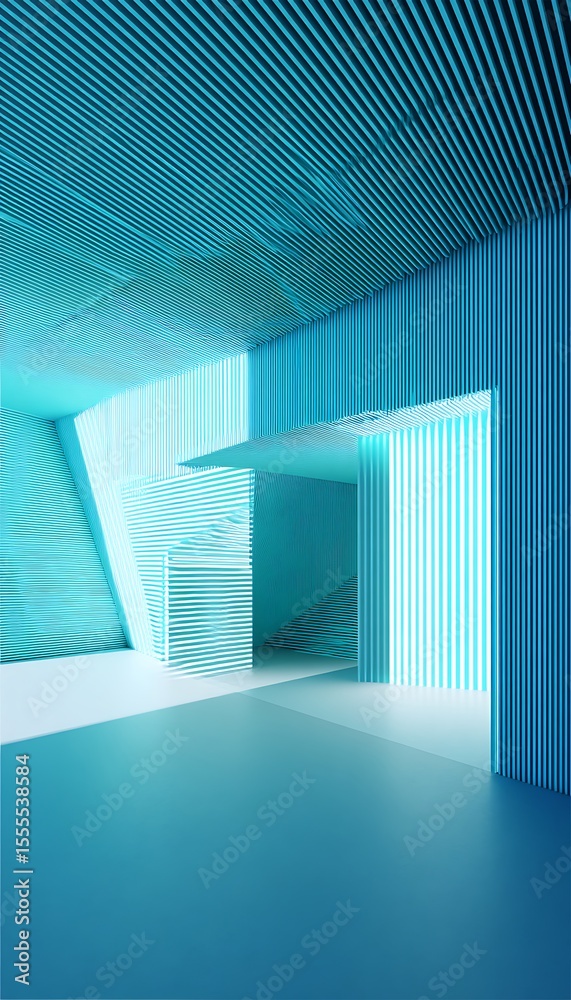 Fototapete abstract interior with parallel lines architecture