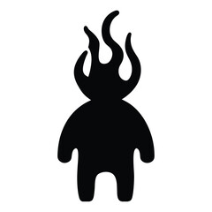 fire silhouette, flame silhouette, black fire