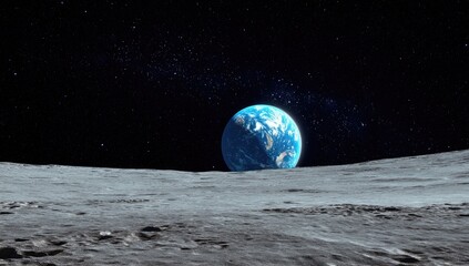 Earth seen from the lunar surface