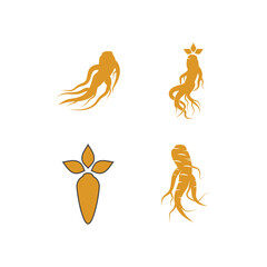 Stylized Ginseng logo vector and symbol