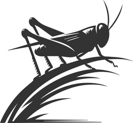 Grasshopper black clip art silhouette graphic drawing isolated animal illustration