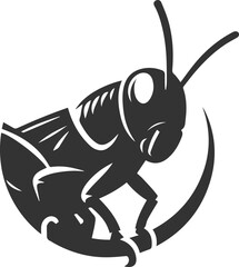 Grasshopper black clip art silhouette graphic drawing isolated animal illustration