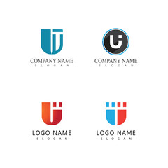 Stylized U letter initial logo vector symbol design