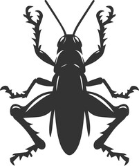 Grasshopper black clip art silhouette graphic drawing isolated animal illustration