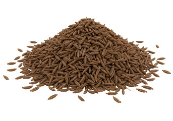 Isolated Heaped Pile of Aromatic Brown Caraway Seeds for Cooking