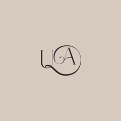 elegant and luxury style UA monogram wedding logo letter dinamyc curvy initial concept