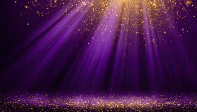 Purple stage with golden glitter - Powered by Adobe
