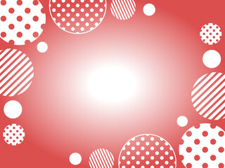 赤い水玉フレーム　温かさを感じる背景
