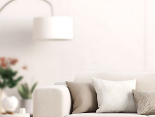 Minimalist home decor with white couch