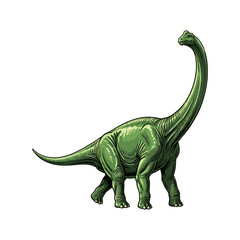 brontosaurus dinosaur vector illustration on white background © Wiwit