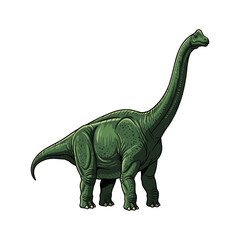 brontosaurus dinosaur vector illustration on white background