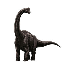 brontosaurus dinosaur vector illustration on white background © Wiwit