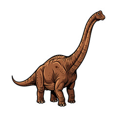 brontosaurus dinosaur vector illustration on white background