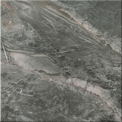 Elegant Dark Grey Marble Textured Porcelain Floor and Wall Tile for Modern Interiors	