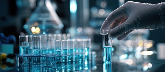 Scientist handling test tube in lab
