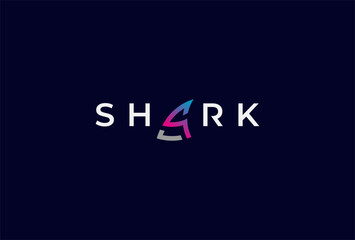 Shark Logo, Letter A with Shark Fin combination in text Shark typography logo, vector illustration
