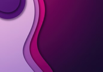 Abstract purple background with wavy lines and circle on the left side