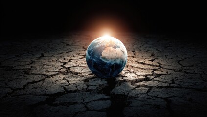 Earth, cracked ground, sunlit