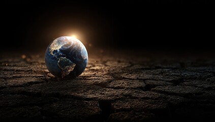 Earth on cracked dry ground