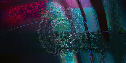 Mystical Mandala Background – Intricate Bohemian Art for Meditation, Tattoo, and Decor, colorful vintage art, ancient Indian vedic background design, old painting texture with  mathematical shapes