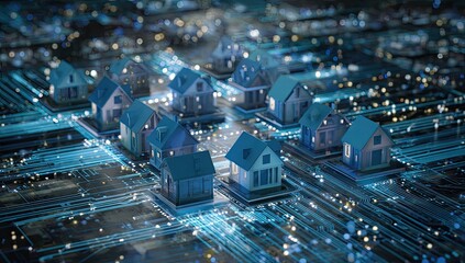 Houses on a digital circuit board
