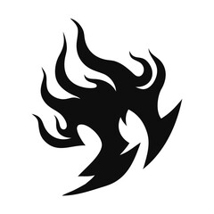 fire silhouette, flame silhouette, black fire