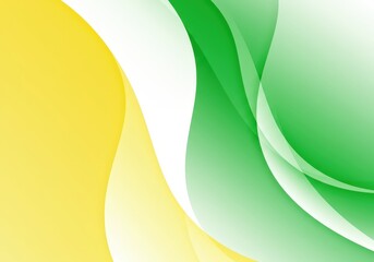 Abstract background with flowing green yellow and white wavy shapes