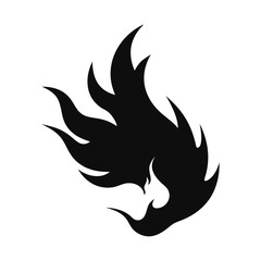 fire silhouette, flame silhouette, black fire
