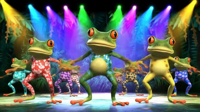 Groovy Frogs Animated Dance Performance Video