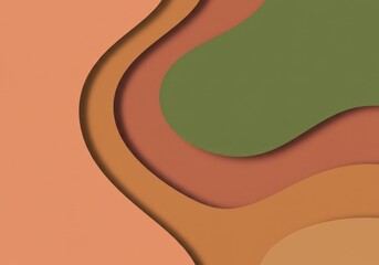 Abstract layered background with earth tones and wavy shapes design