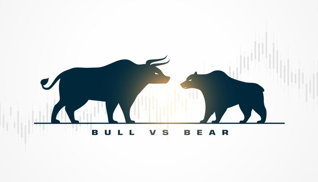 bullish growth vs bearish decline stock volatility background