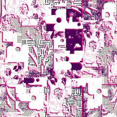 vector seamless pattern with musical notes