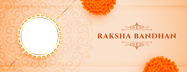 decorative raksha bandhan wishes banner with floral design