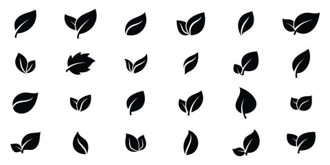 Leaves icon. Leaf symbol. Nature, eco icon isolated illustration. Vegetarian or vegan label. Green eco logo. Vector design, eps 10
