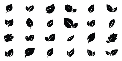 Leaves icon. Leaf symbol. Nature, eco icon isolated illustration. Vegetarian or vegan label. Green eco logo. Vector design, eps 10