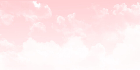Sky cloud pink love sweet love color tone for wedding card background. Bright pink gradient filter sky and clouds for background