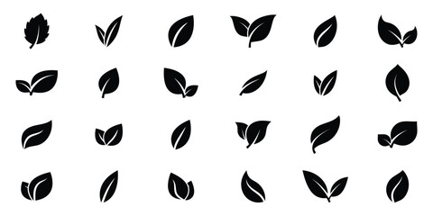 Set of leaf icons