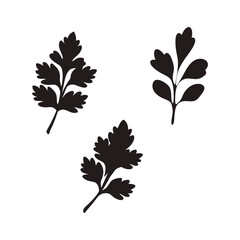 leaf silhouette, plant silhouette, leaf symbol