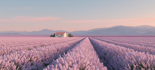 lavender field in provence france, lavender field at sunset