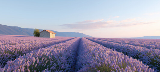 lavender field in provence france, lavender field at sunset