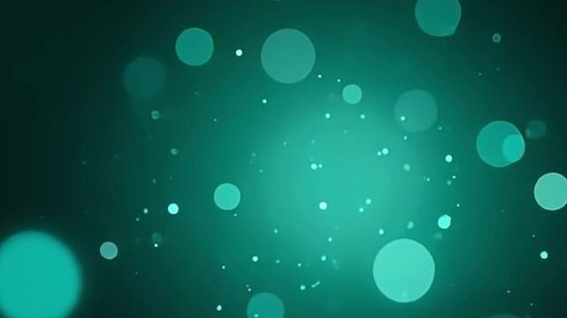 Floating mint bokeh lights in seamless loop on soft blurry background in ultra HD resolution

