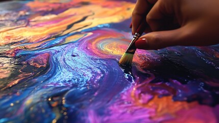 Abstract painting with a brushstroke