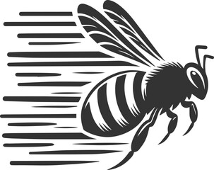 A insect animal bee silhouette vector black illustration drawing isolated