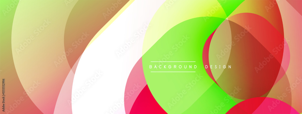 Poster Abstract colorful background. Overlapping shapes create dynamic visual effect. Smooth gradients, modern design elements present.