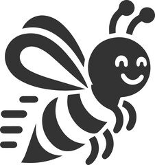 A insect animal bee silhouette vector black illustration drawing isolated