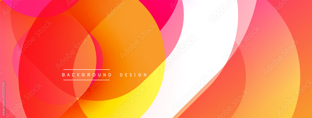 Aufkleber Abstract colorful overlapping circles create dynamic background. Warm tones dominate, offering modern visual appeal.